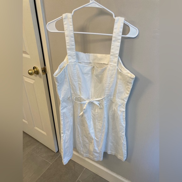 ASOS DESIGN Tall soft denim mini pinafore dress in white sz 14 - Picture 5 of 7